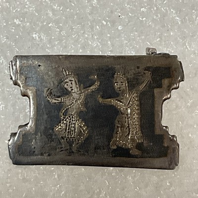 VTG Traditional Thai Dancer Silver Toned Decorative Pin Pinback