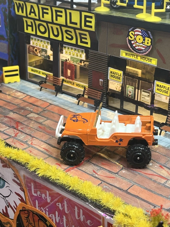 Jeep CORGI CJ7 4x4 Naranja Diecast USADO EX Estado Hecho en Gran Bretaña Foto 3 de 4