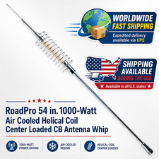 RoadPro 54 in. 1000-Watt Air Cooled Helical Coil Center Loaded CB Antenna whip