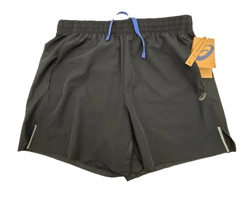 $40 Asics Men's Embossed Ripstop Light Shorts 5" - Black - Medium - New With Tag