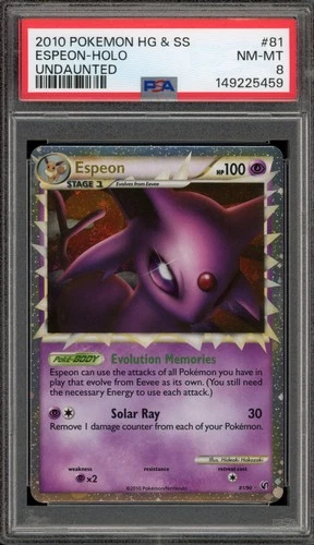 Pokemon Espeon Prime Undaunted Holo Ultra Rare #81 PSA 8