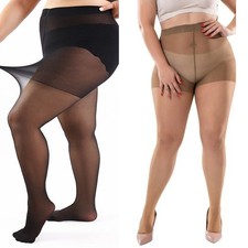 Womens Plus Size Stockings in Sheer Design with High Waist Comfort Fit
