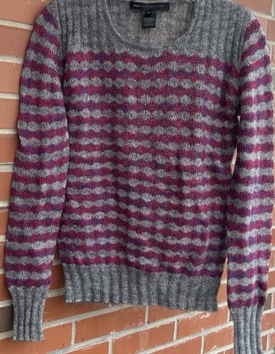 Marc By Marc Jacobs Twinkle Stripe Chevron Sweater Sz XS Grey Pink