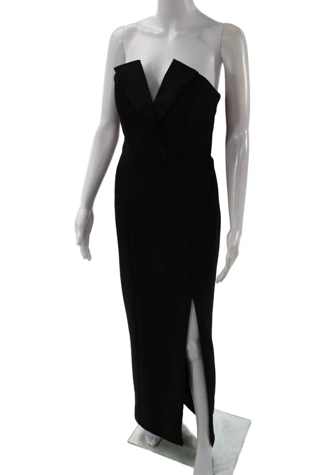 Vestido vaquero Betsey & Adam para mujer negro sin mangas largo cremallera talla 4 Foto 2 de 4