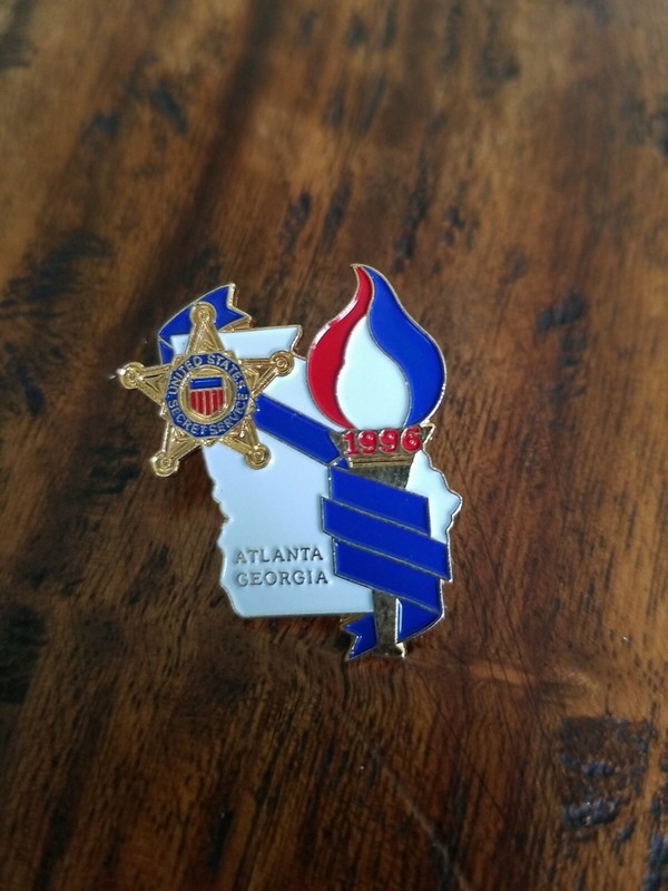 U.S. Secret Service Lapel Pin 1996 Olympics Atlanta Torch