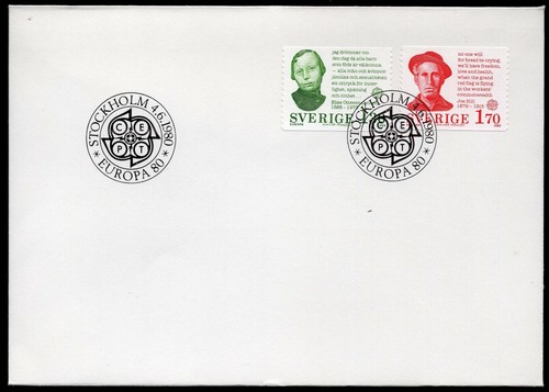 EUROPA CEPT 1980 - SWEDEN - FAMOUS PEOPLE - FDC