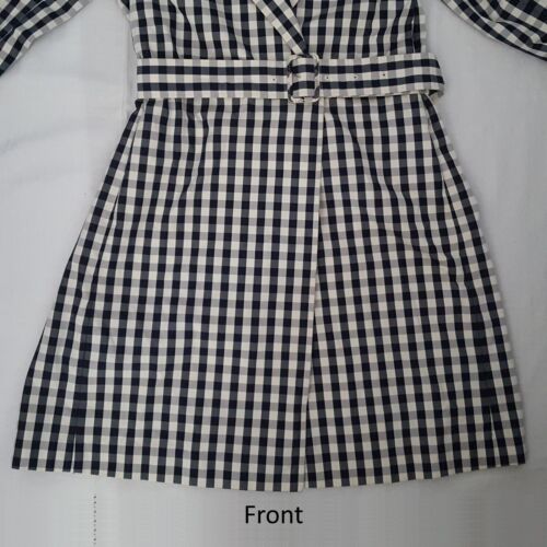 Trench femme Brooks Brothers rouge polaire noir et blanc à carreaux taille 8 ceinturé - Photo 9 sur 24