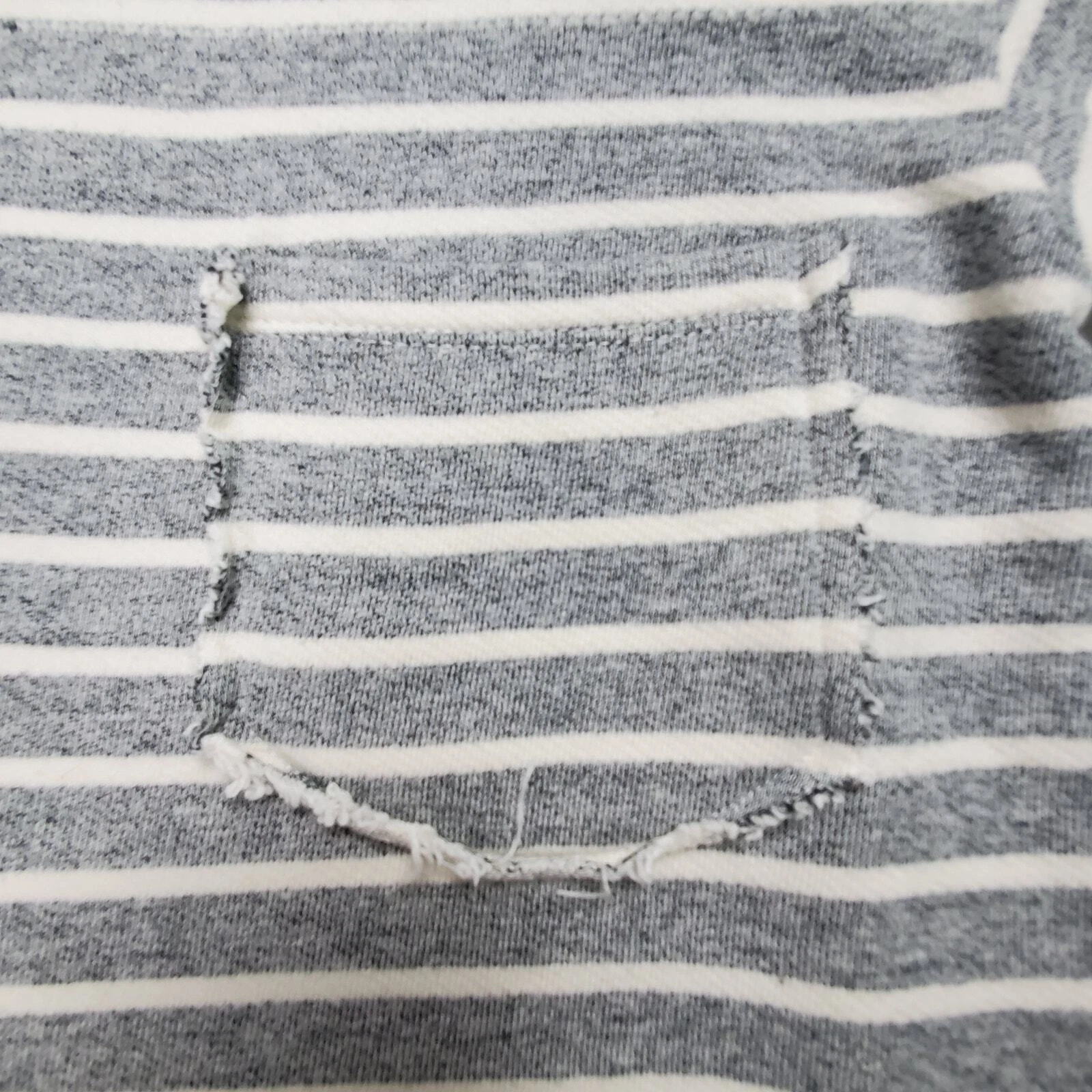 OFF WHITE Maglietta SAWAT tagliata grigia e crema S