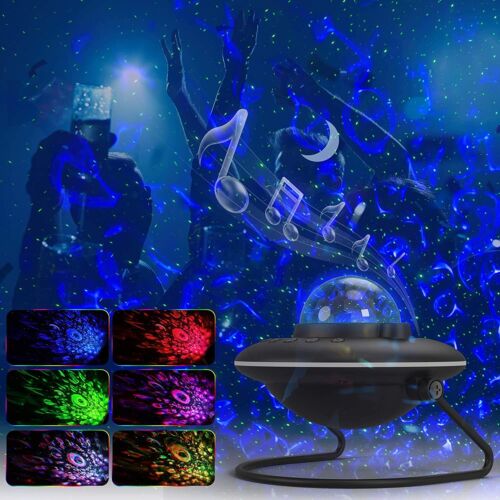 LED Galaxy Star Moon Cloud Projector UFO Shaped Light With Bluetooth speaker - Afbeelding 1 van 6