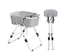 Foldable Elevated Pet Bathtub w/ Drain Hose Pet Wash Station Bathing  Grooming