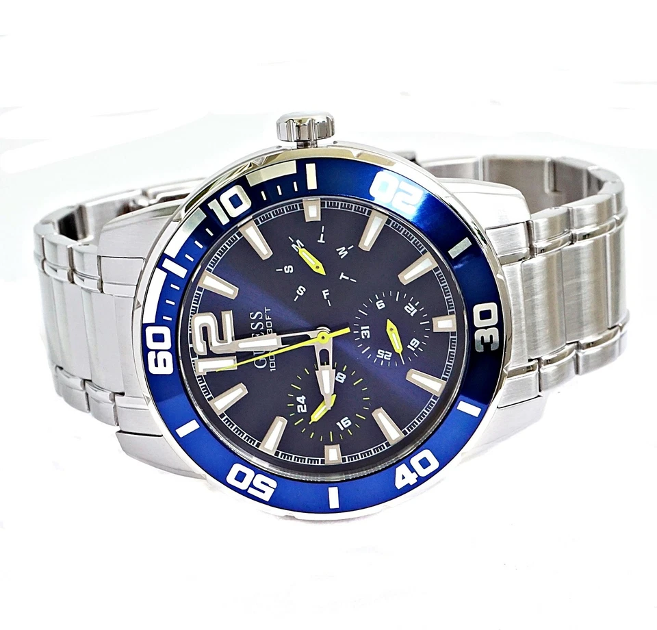 Guess Uhr Herrenuhr ArmbanduhrW1249G2 Trek IP Silber Analog Neu - Bild 2 von 4