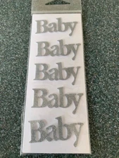 GARTNER STUDIOS GLITTER WORDS BABY 2 SHEETS 10PCS GLITTER ‘BABY’