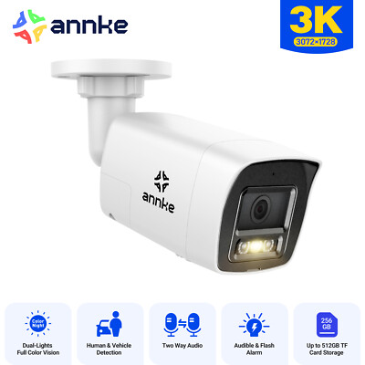 ANNKE C500X 3K PoE Security IP Camera Two Way Audio Outdoor AI Color Night IP67