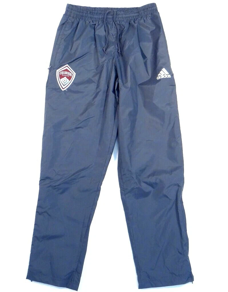 Adidas MLS Colorado Rapids Gray Nylon Rain & Wind Lined Track Pants Men's NWT