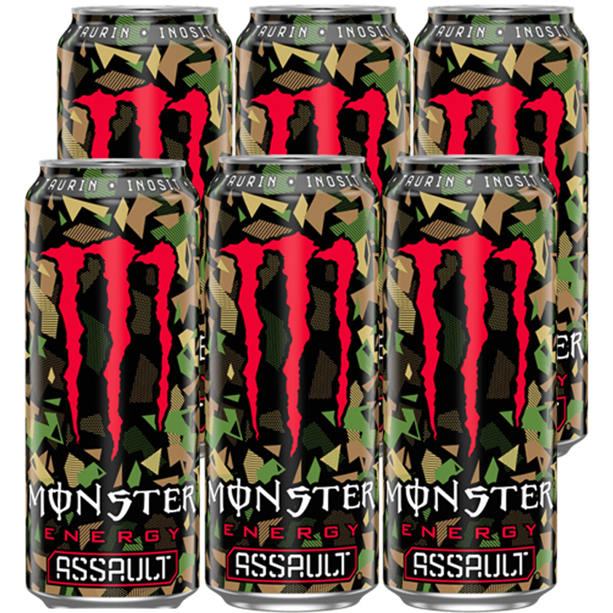 Monster Assault Bebida Refrescante Con Taurina Guaraná 500ml Paquete De 6