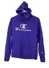 Champion Women  s Purple Violet Stone Spellout Graphic Hoodie Size S