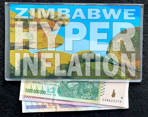 Zimbabwe: Hyperinflation Money Set of Three Banknotes COA & History ...