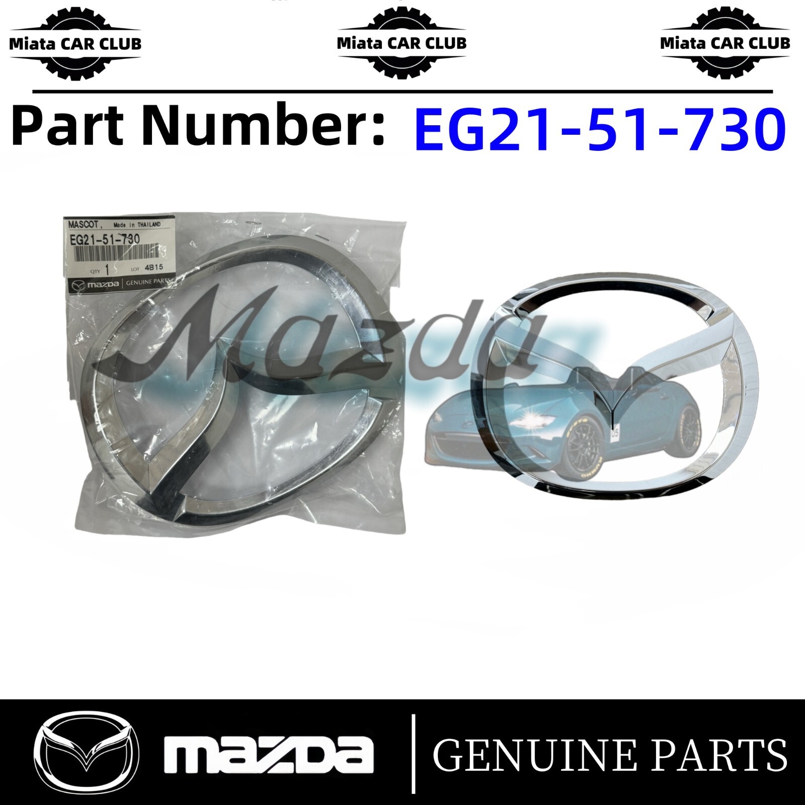 2007-2012 Mazda CX-9 Front Grille Chrome Logo Emblem EG21-51-730 OEM