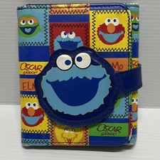 SESAME Street Cookie Monster Elmo Big Bird Kids Wallet Purse Cards Almost Vintag