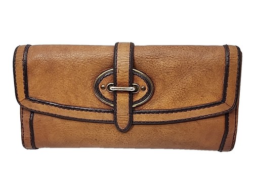 Fossil Madison Wallet Wristlet Zip Clutch Turquoise Leather Bi