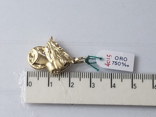 CIONDOLO MEDAGLIA DEA BENDATA IN ORO GIALLO 18KT 750 2,4 GRAMMI (4015) - Foto 5 di 6