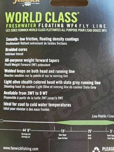 FENWICK FLY FISHING LINE WORLD CLASS:NIB FLOATING or INTERMEDIATE 3,4,5,6,7,8,9 - Picture 14 of 47