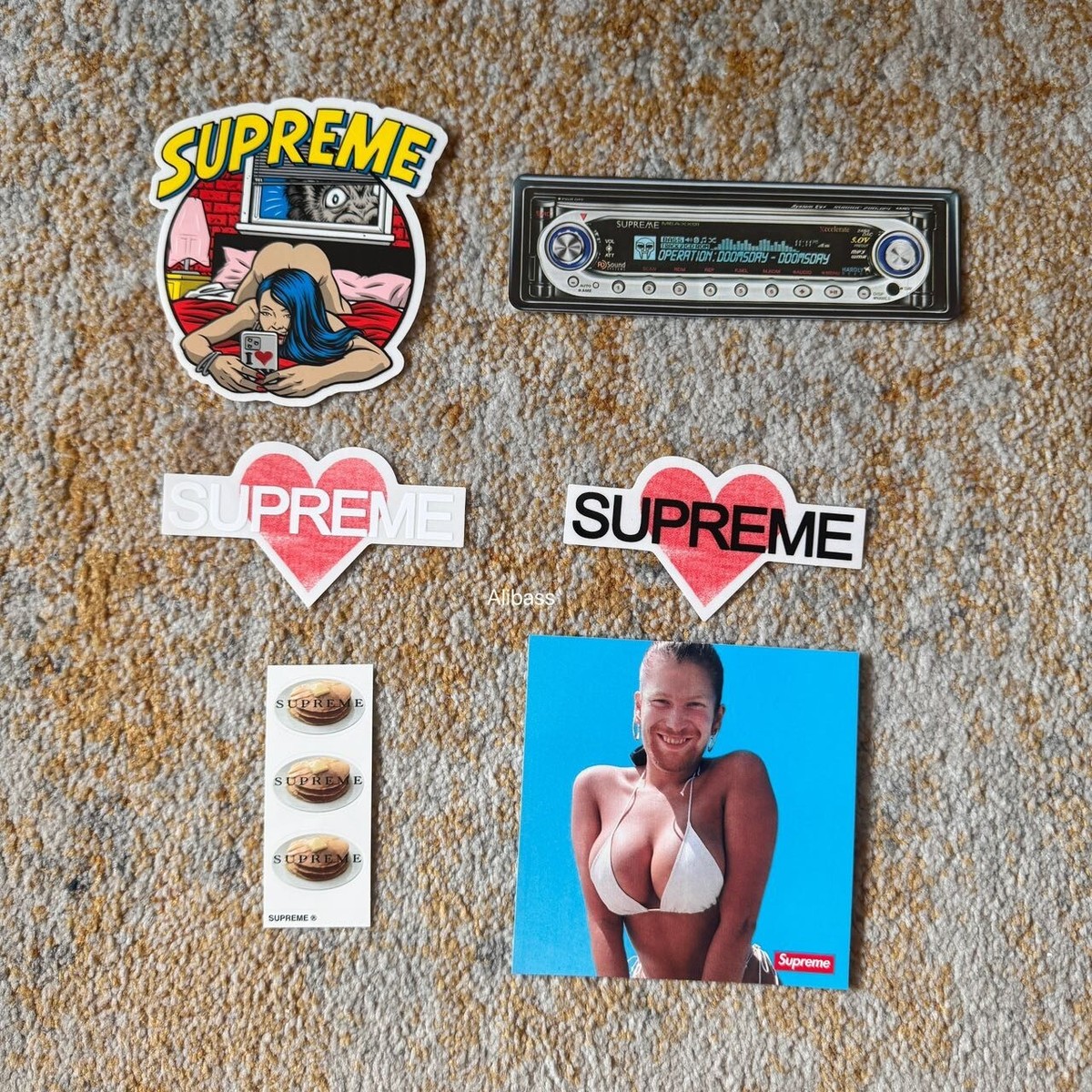 SUPREME SS25 STICKER SET OF 6 BEDROOM PANCAKE ANNOUNCING APHEX