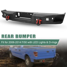 Rear Bumper Bar With Led Lights D-rings Winch Plate For 2006-2014 F150 Truck