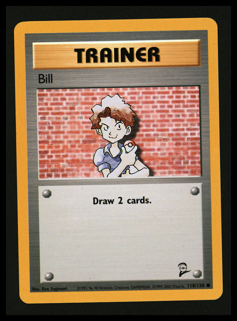 Pokemon Base Set 2 Trainer Bill 118/130 Common Near Mint COMBINED