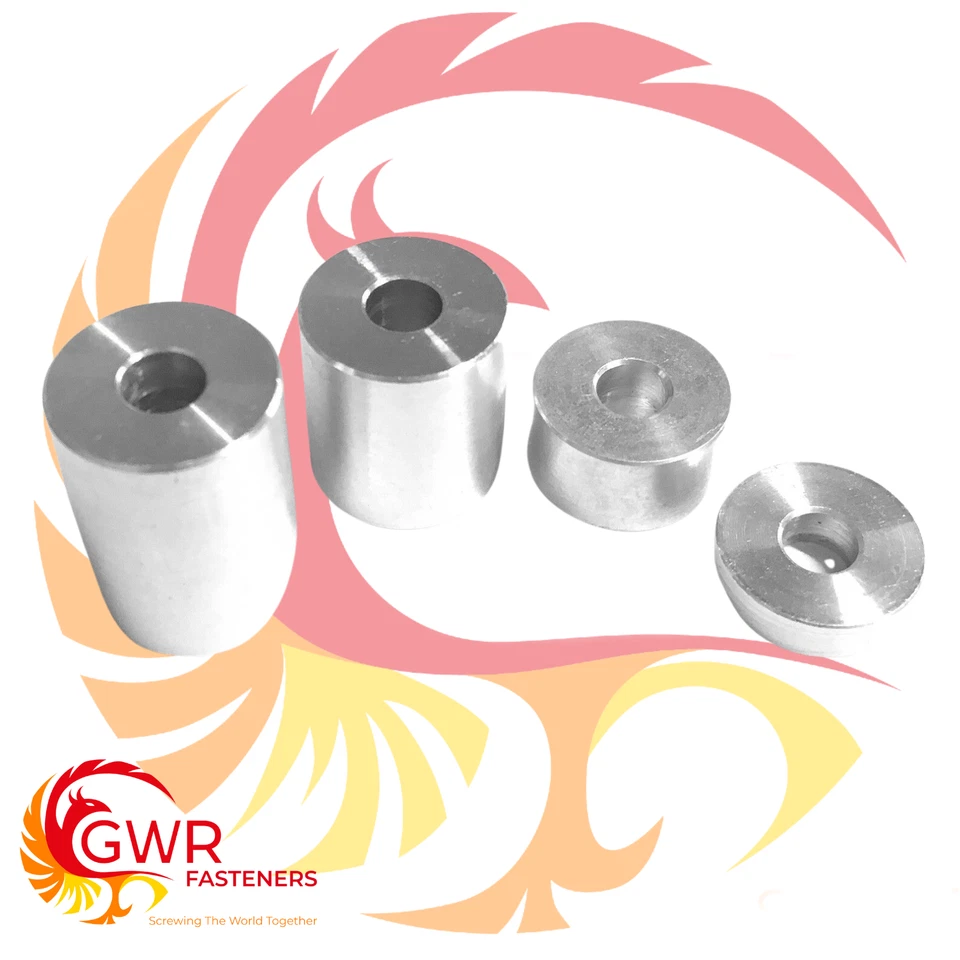 GWR FASTENERS M8 x 16mm OD Aluminium Spacers - Unanodised - Standoff Stand Off - Bar Turned