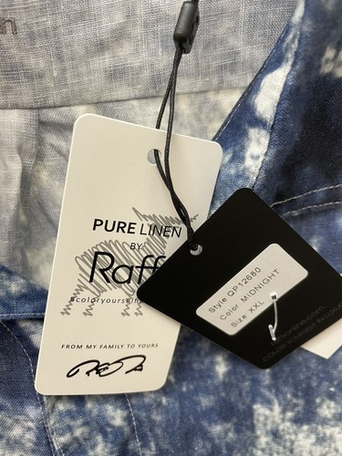 NWT Raffi Mens XXL Pure Linen Shirt - Picture 7 of 9