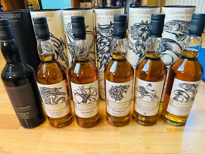 6 Flaschen Game of Thrones Whisky Serie; Oban, Talisker, Lagavulin, Cardhu etc.