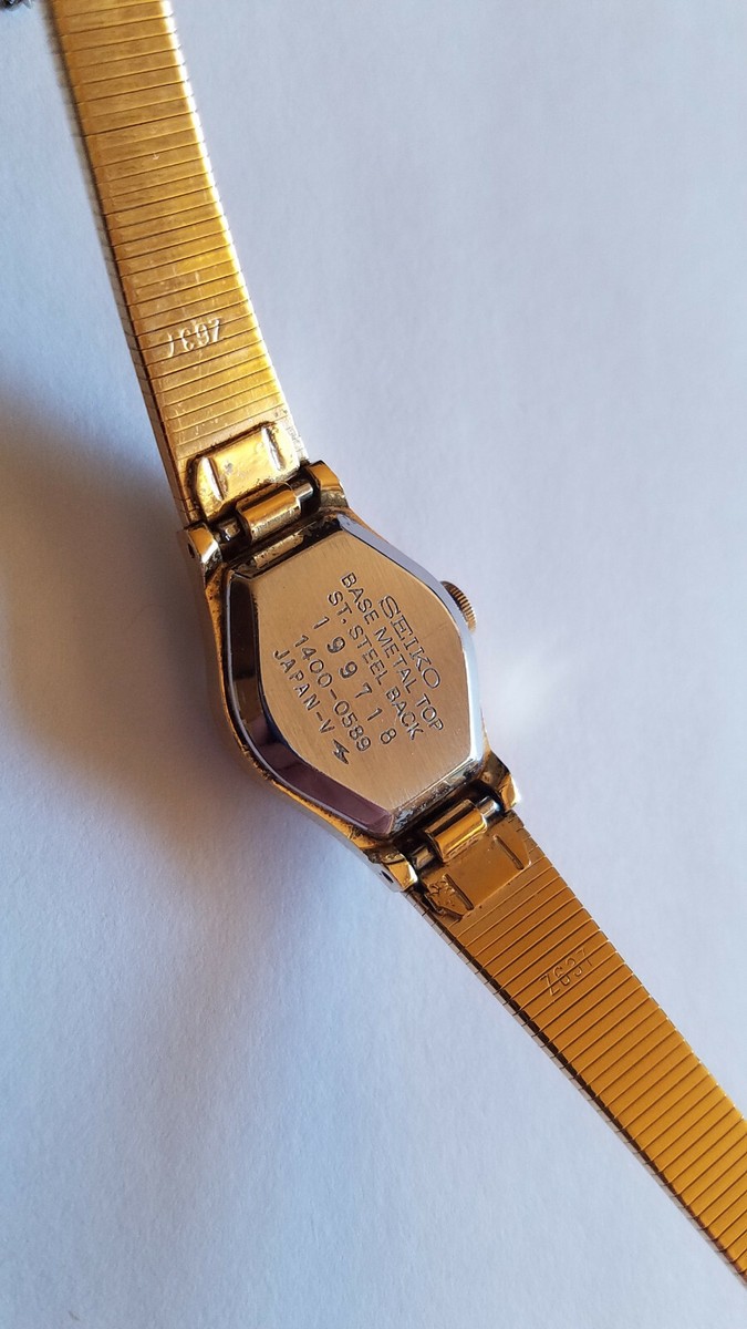 Seiko Womens 1400-0589 Quartz Watch Gold Tone Watch Bracelet Seiko Womens 1400-0589 Quartz Watch Gold Tone Watch Bracelet