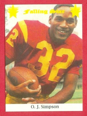 1994 FALLING STAR FB O.J. Simpson COLLEGE STATS ODDBALL PROMOTIONAL CARD #3 HOF