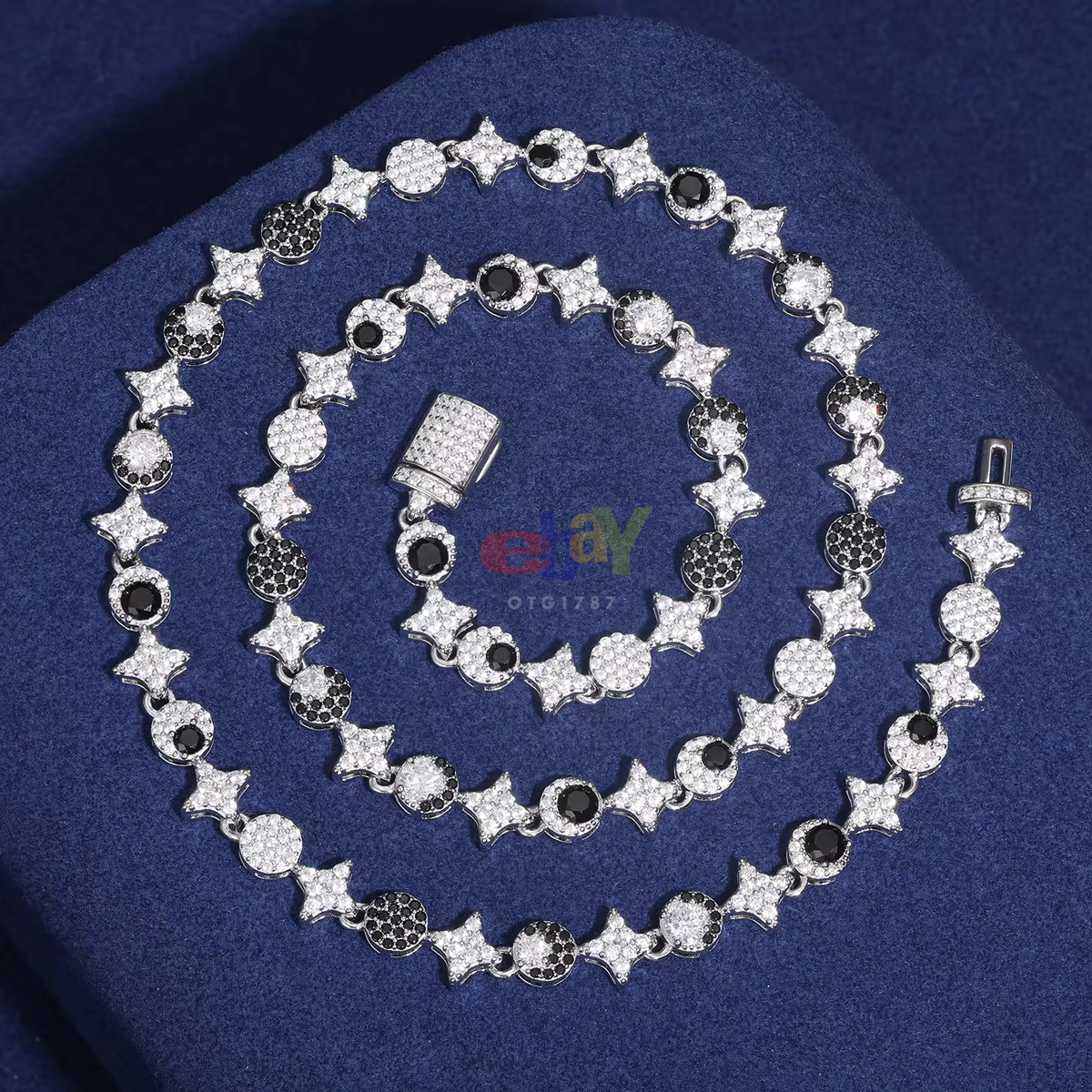 8mm VVS1 Sun Star Moon VVS1 Moissanite Tennis Chain or Bracelet Solid 925