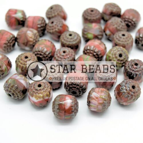 CZECH FACETED PRESSED GLASS BOLS CATHEDRAL BEADS - PICK COLOUR & SIZE - Picture 17 of 23