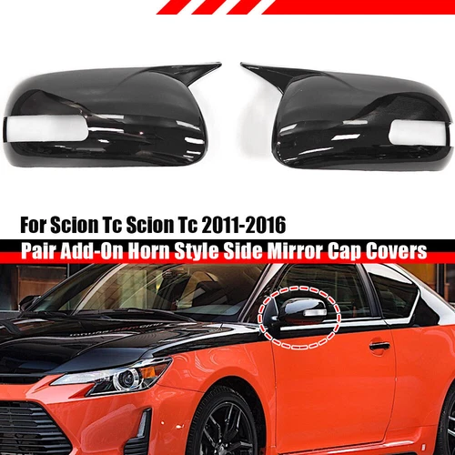Pair Horn Style Mirror Cap Covers For Toyota Camry Aurion 06-12 Scion Tc 2011-16