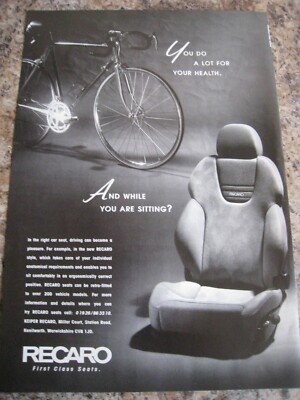 RECARO FIRST CLASS SEATS THE RIGHT CAR SEAT 1996 ADVERT A4 FILE 35