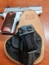 FITS KIMBER MODELS - IWB Hybrid Holster — Kydex & Leather Concealed Comfort  CCW