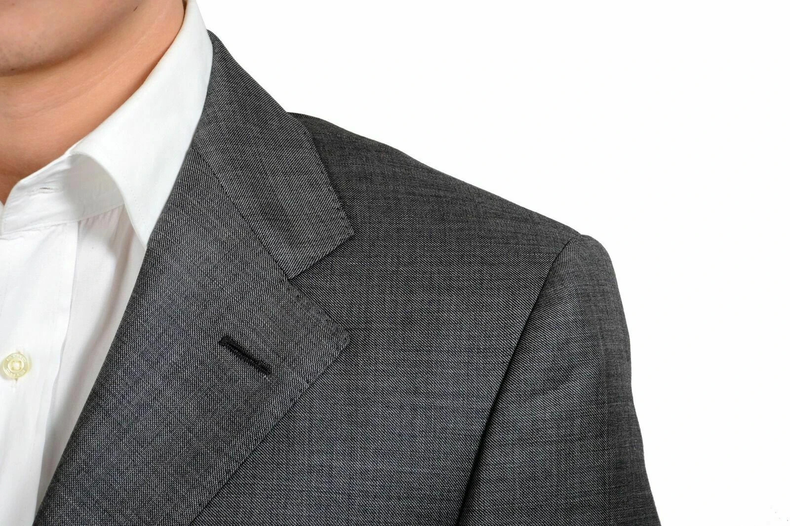 3 Button Front Salvatore Ferragamo Men's 100% Wool Gray Three Button Blazer US 46S IT ...