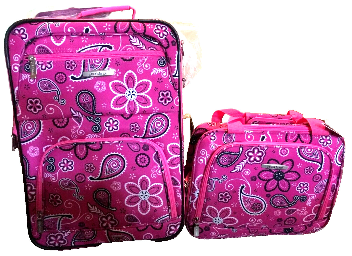 Set Carry On Tote Bag Pink Bandana