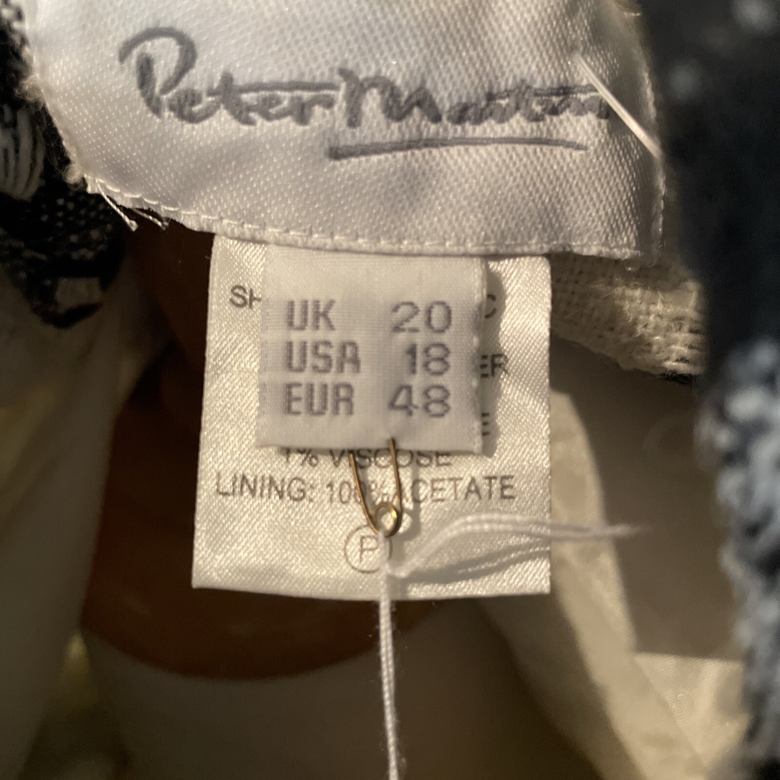 Peter Martin White  & Black Tweed Cropped Double Breasted Jacket, Size18 (US)New image 9