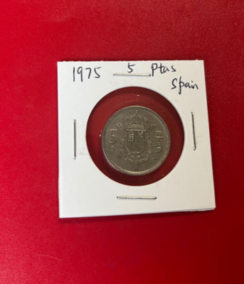 1975 5 PTAS SPAIN COIN - NICE WORLD COIN !!! 