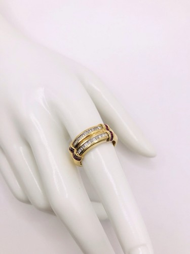18k Yellow Gold Natural Diamond And Ruby Ring W/appraisal - Picture 9 of 9