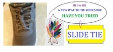 LARGE HOLE SIZE  Slide Tie 1 pair for 8$  No Tieing Needed LARGE SIZE