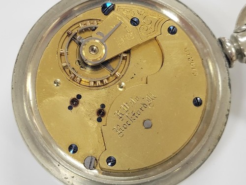 Vintage Rockford Open Face Pocket Watch Size 18s ~ 9 J ~ 4-E413 - Picture 5 of 5