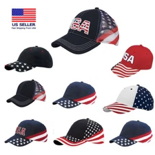 USA American US Flag Baseball Cap Mesh Trucker Tactical Operator Army Camo Hat