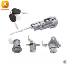 Door Lock Set and Ignition Cylinder for 04-08 Honda Fit w/ Remote key Shell US