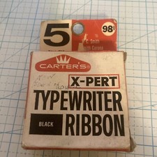 USED Vintage Carter's X-Pert Black Typewriter Ribbon with Box #5 RARE. A STEEL! thumbnail