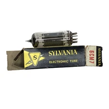 Vintage SYLVANIA 6CM7 Electronic Vacuum Tube Black Plate Top New Old Stock